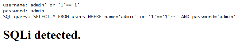 sqli detected